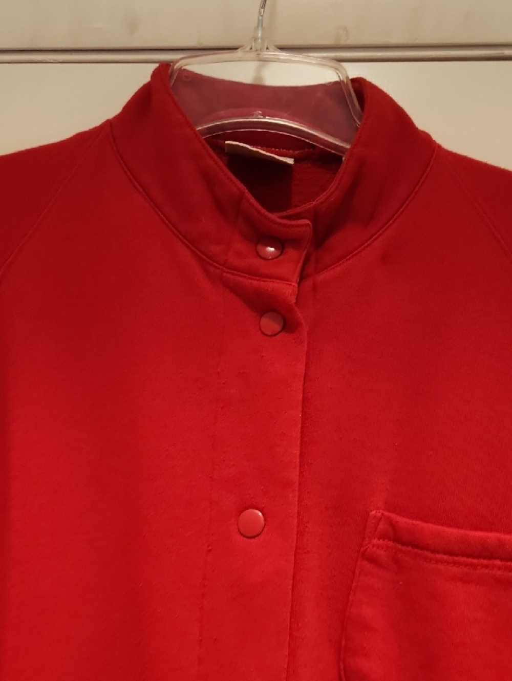 Laura Gayle 50s Style Snap Red 3/4 Sleeve Shirt Fleece Coat - Picture 3 of 11